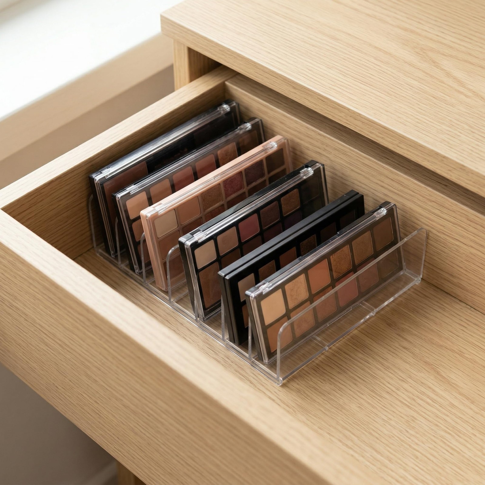 Makeup Palette Organizer, 2 Pack Clear Large 7-slot+Small 7-slot,