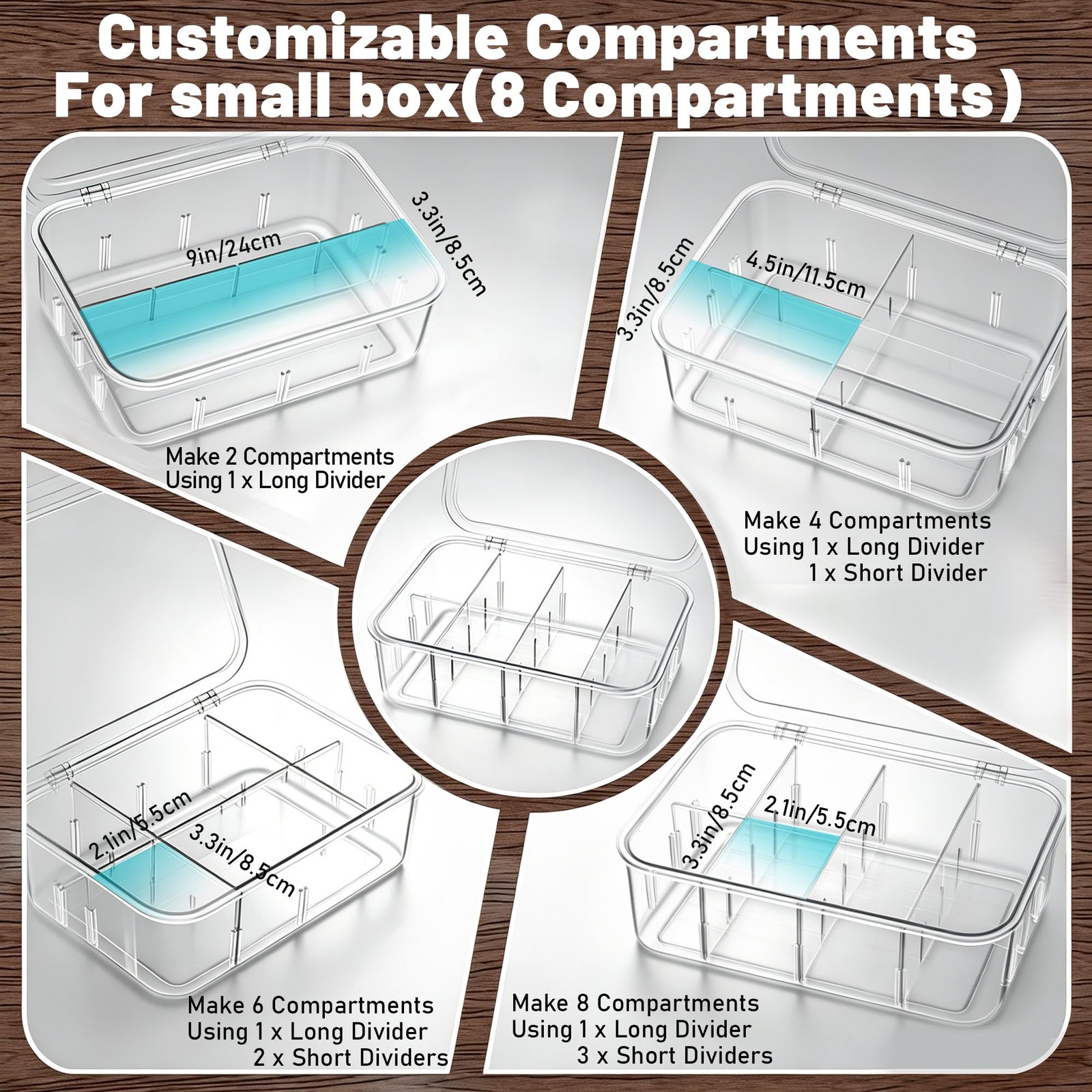 Aserelix Tea Bag Organizer, 2 Pcs Clear Organizers, Acrylic large, clear