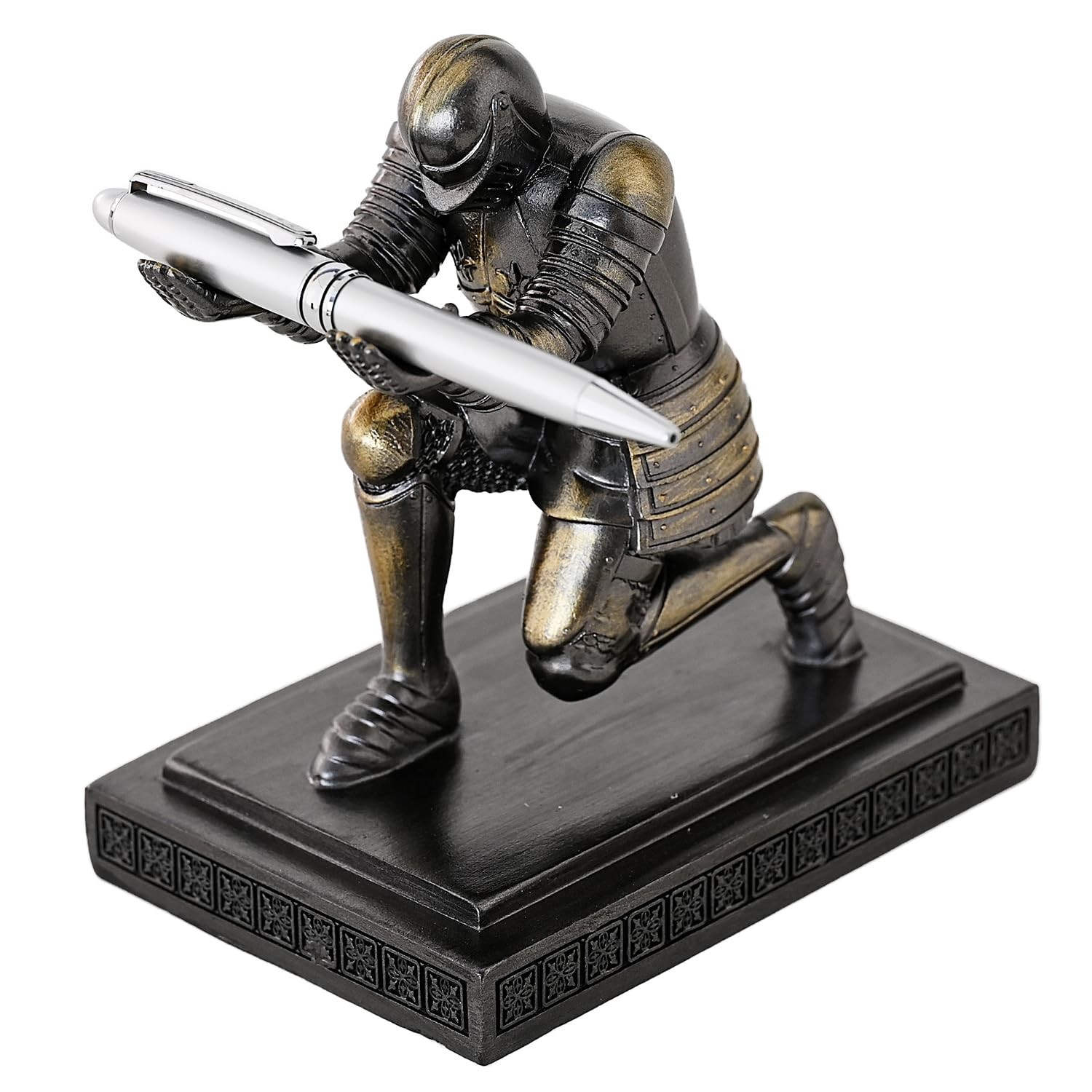 Executive Knight Pen Holder Decorative Resin Pen Holders For Desk Organizer C…