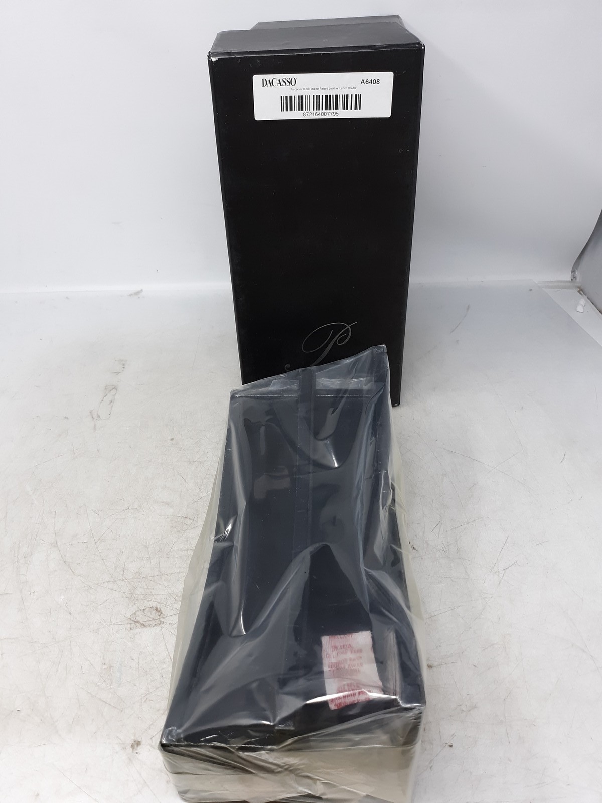 Protacini Dacasso Italian Patent Leather Letter Holder Black