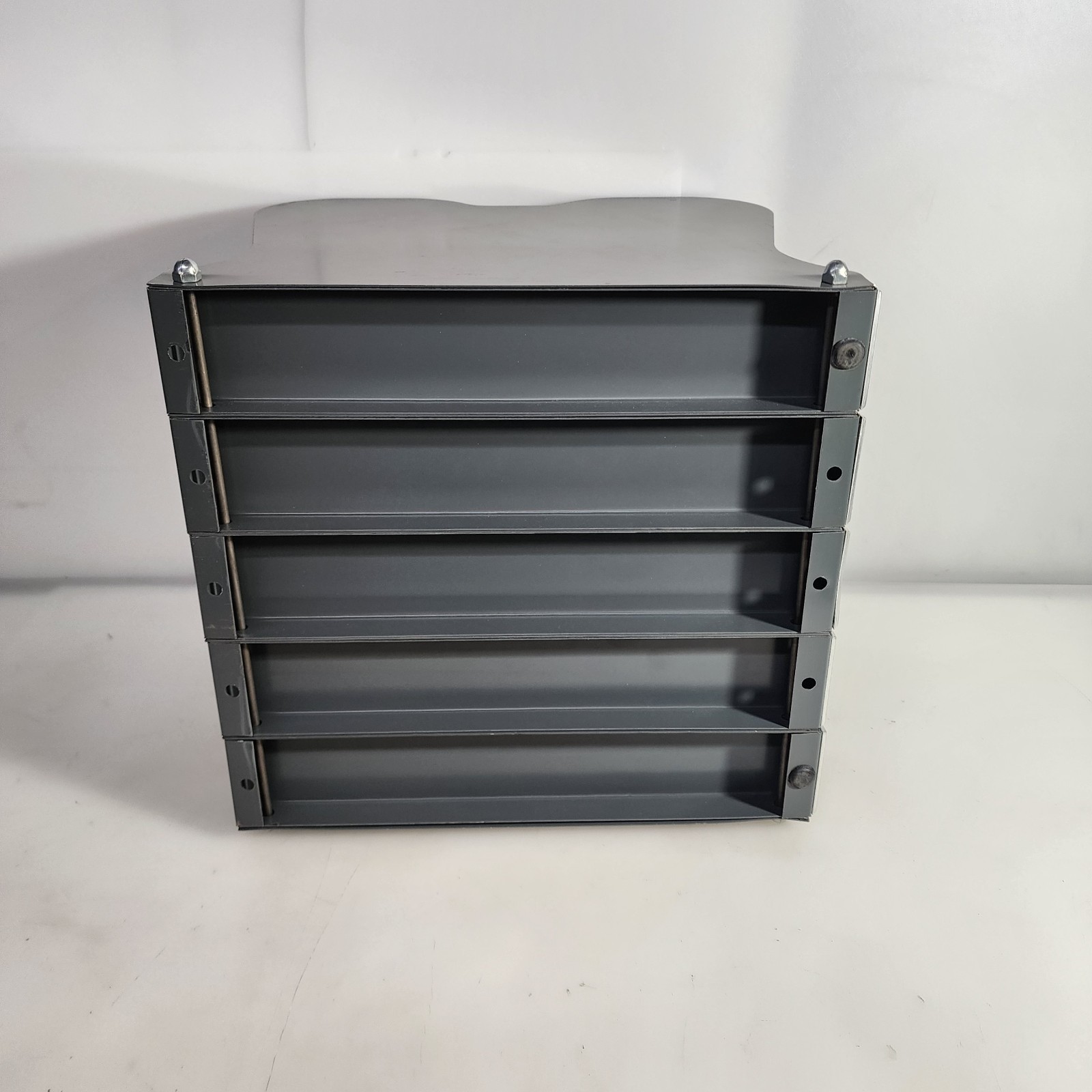 Vintage MCM Industrial Metal File Letter Sorter 8.5″x10″ 5 Slots Grey