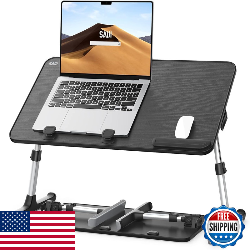 Saiji Height Angle Adjustable Laptop Stand For Bed Lap Desk Bed Tray Table