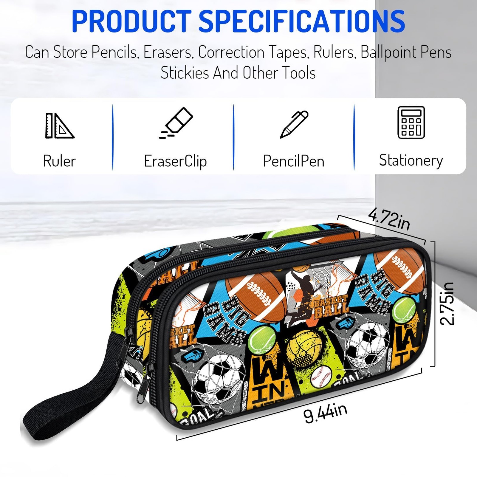 Large Pencil Case for Boys,Sports Boys Pencil Pouch for Kids Teens School,Lar…