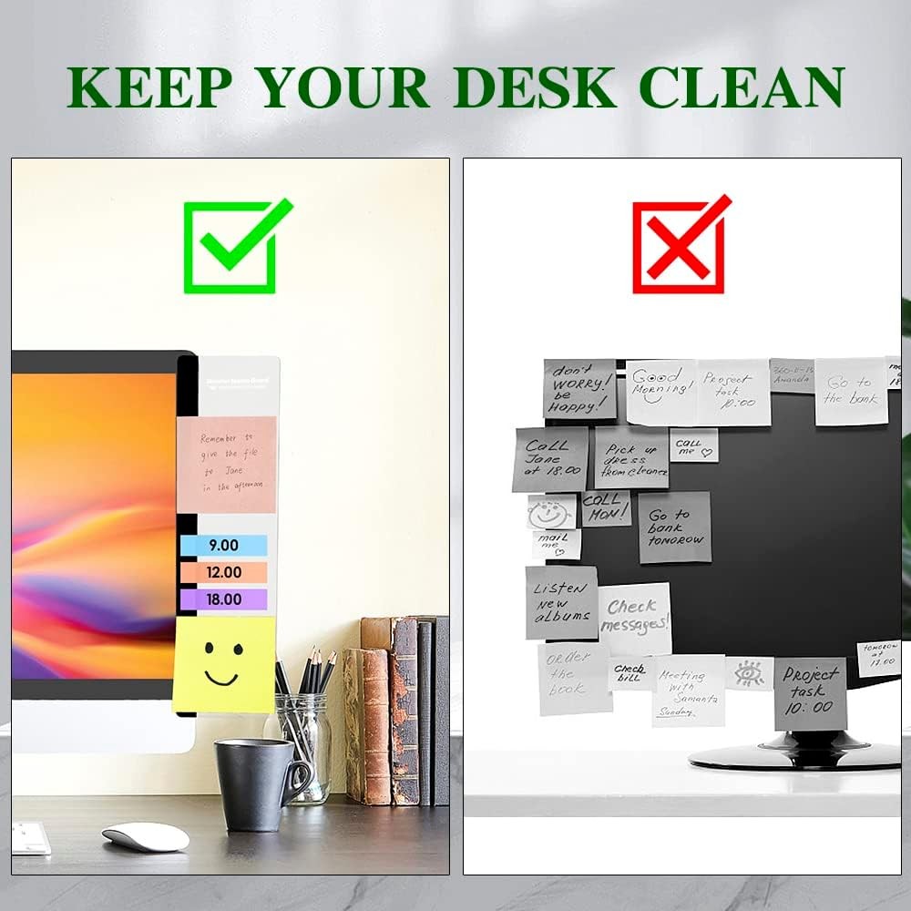 Transparent Acrylic Monitor Sticky Note Board 2pcs