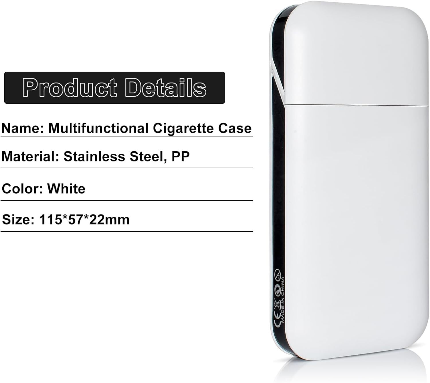 Extra Large Pre-Roll Paper Storage Box, Simple White 110MM