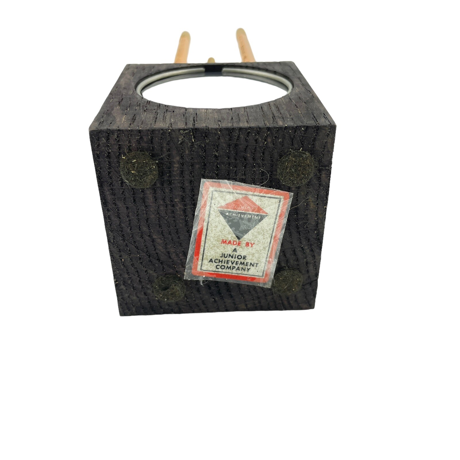 Pencil Holder Handmade w Faber Saphir Pencils Junior Achievement Craft