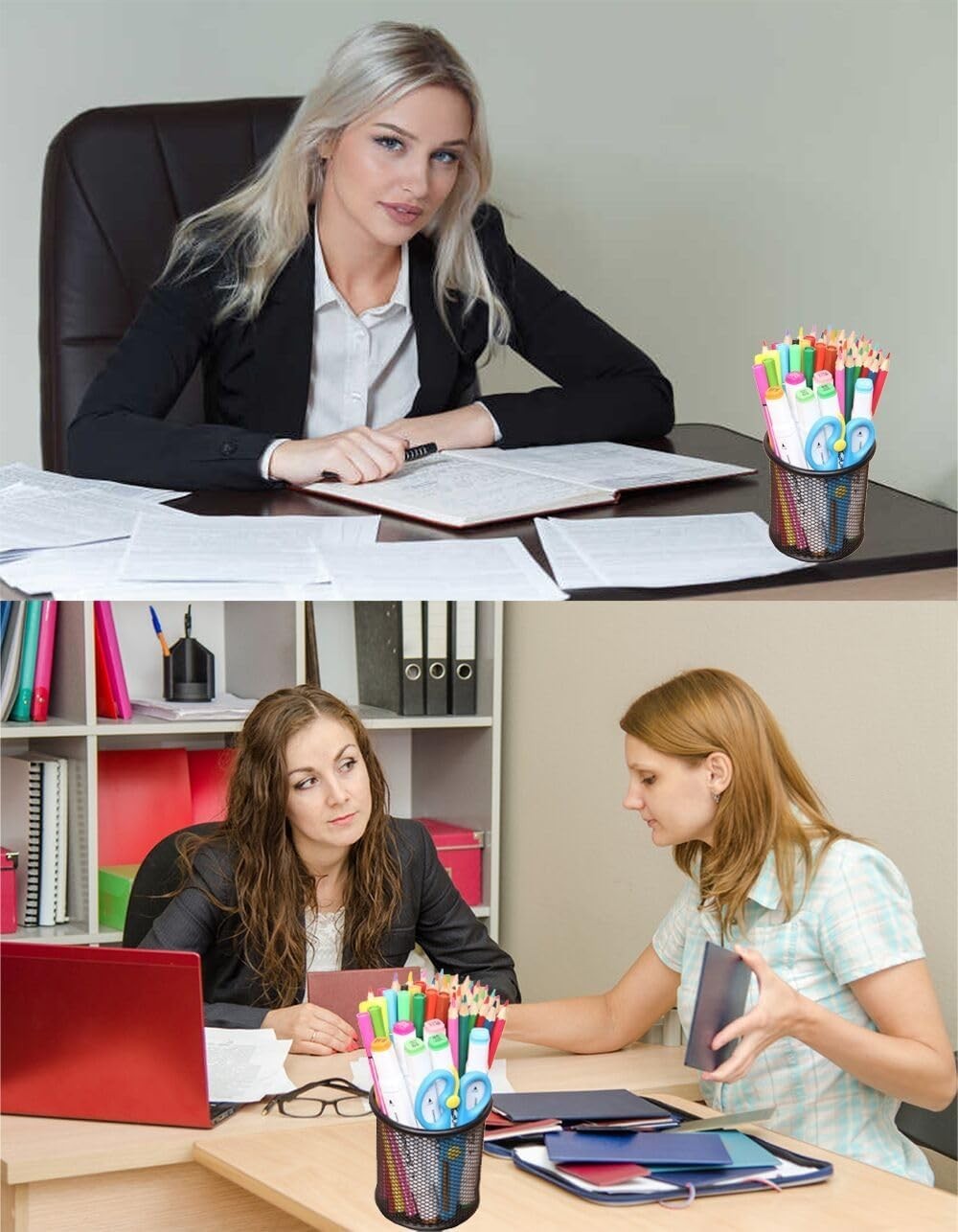 Lightweight Aluminum Pencil Holder Set: 4 Cylindrical Organizers for Desk