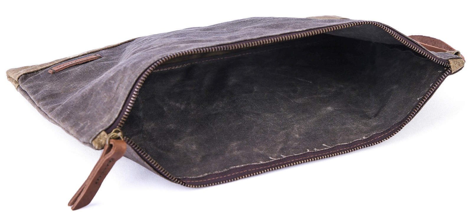 Waxed Canvas Zip Folio Pencil Pouch – Office Supply Zippered Makeup Bag Multi…