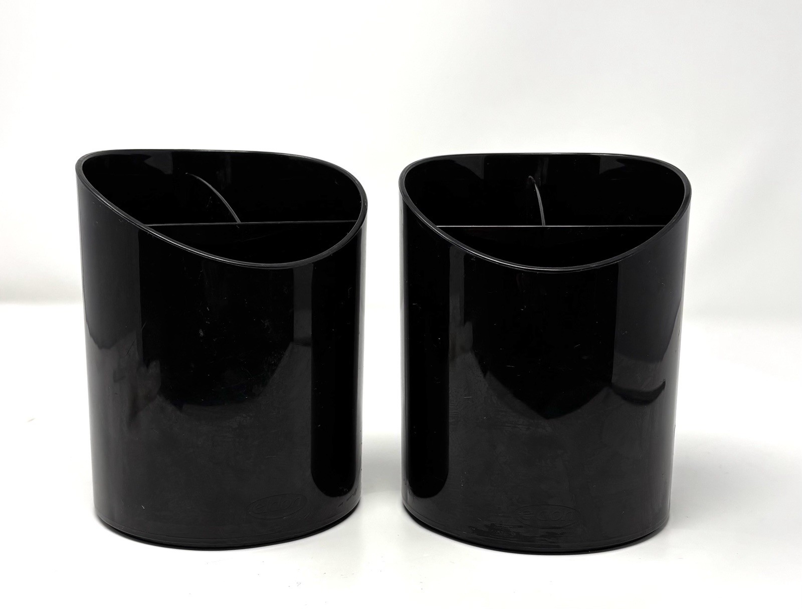 2 Vintage Eldon Office Products Pen Pencil Scissors Holder Desk Caddy Black