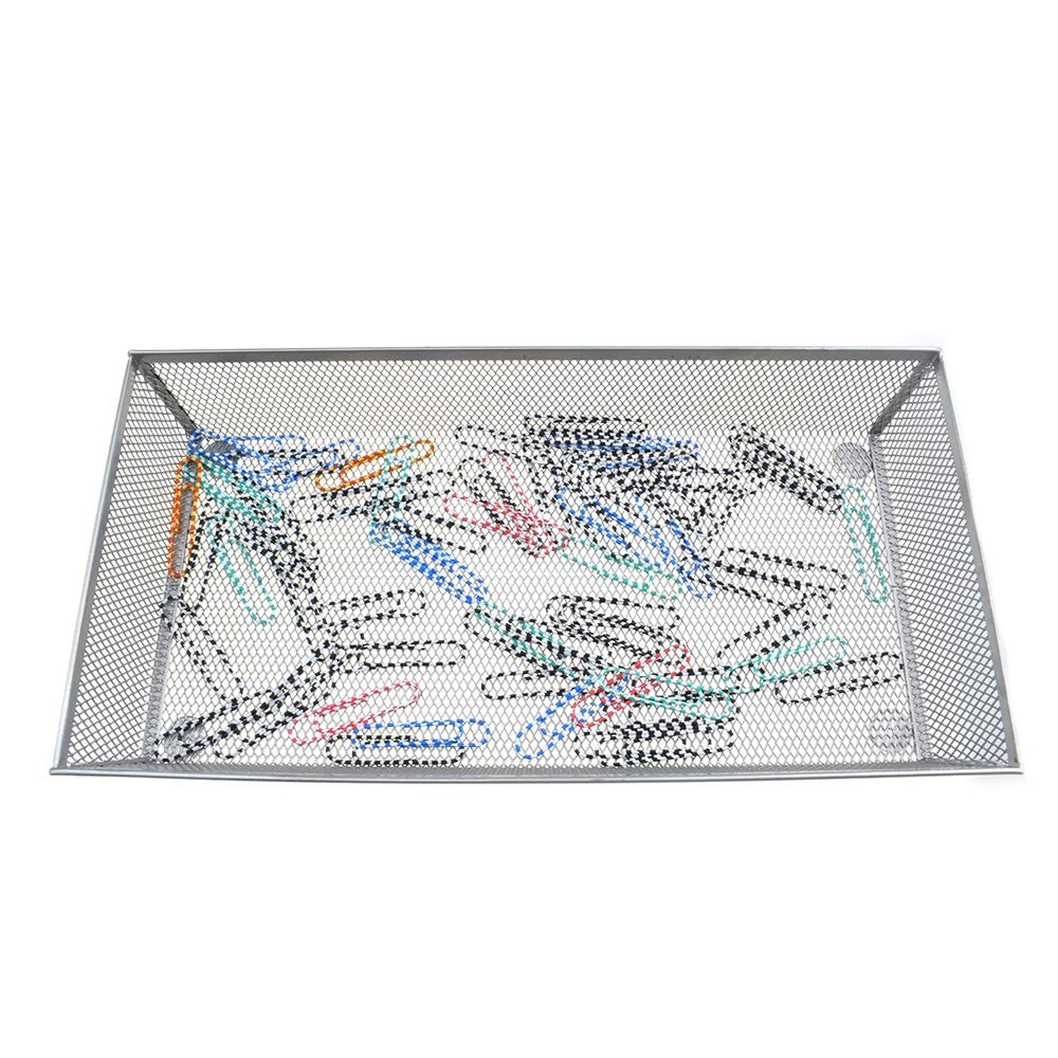 HAHIYO Stackable Mesh Tray Cup 12 x 6 x 2 inches Sturdy Container for Desk Dr…