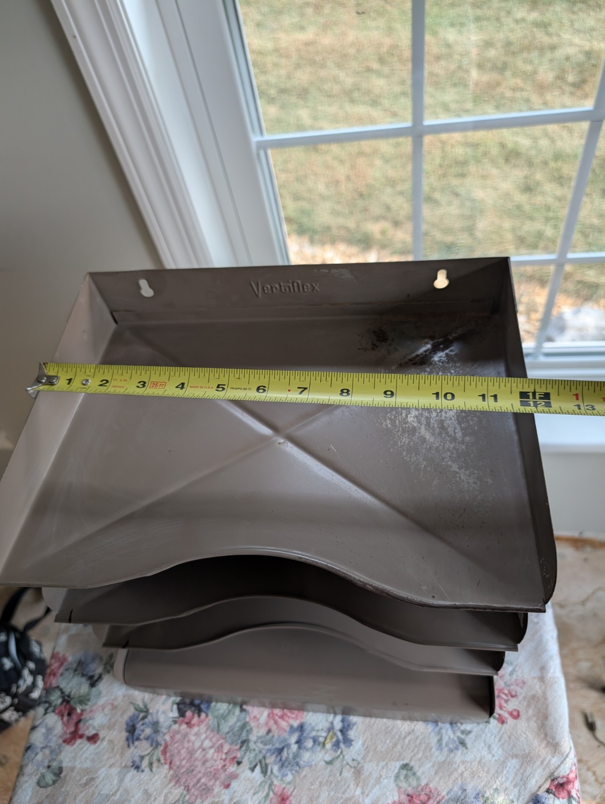 Vintage VERTIFLEX Metal Paper File Organizer – Tiered – Table Top or Wall Mount