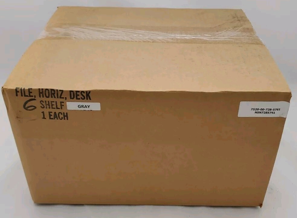 Horizontal Heavy Duty Metal Grey 6 Slot Desk / Wall File Tray ~New