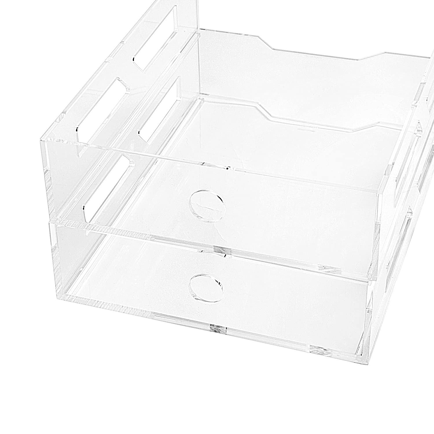 Acrylic Letter Tray TwoTier Fits A4 Clear Stackable Paper Organizer Trays