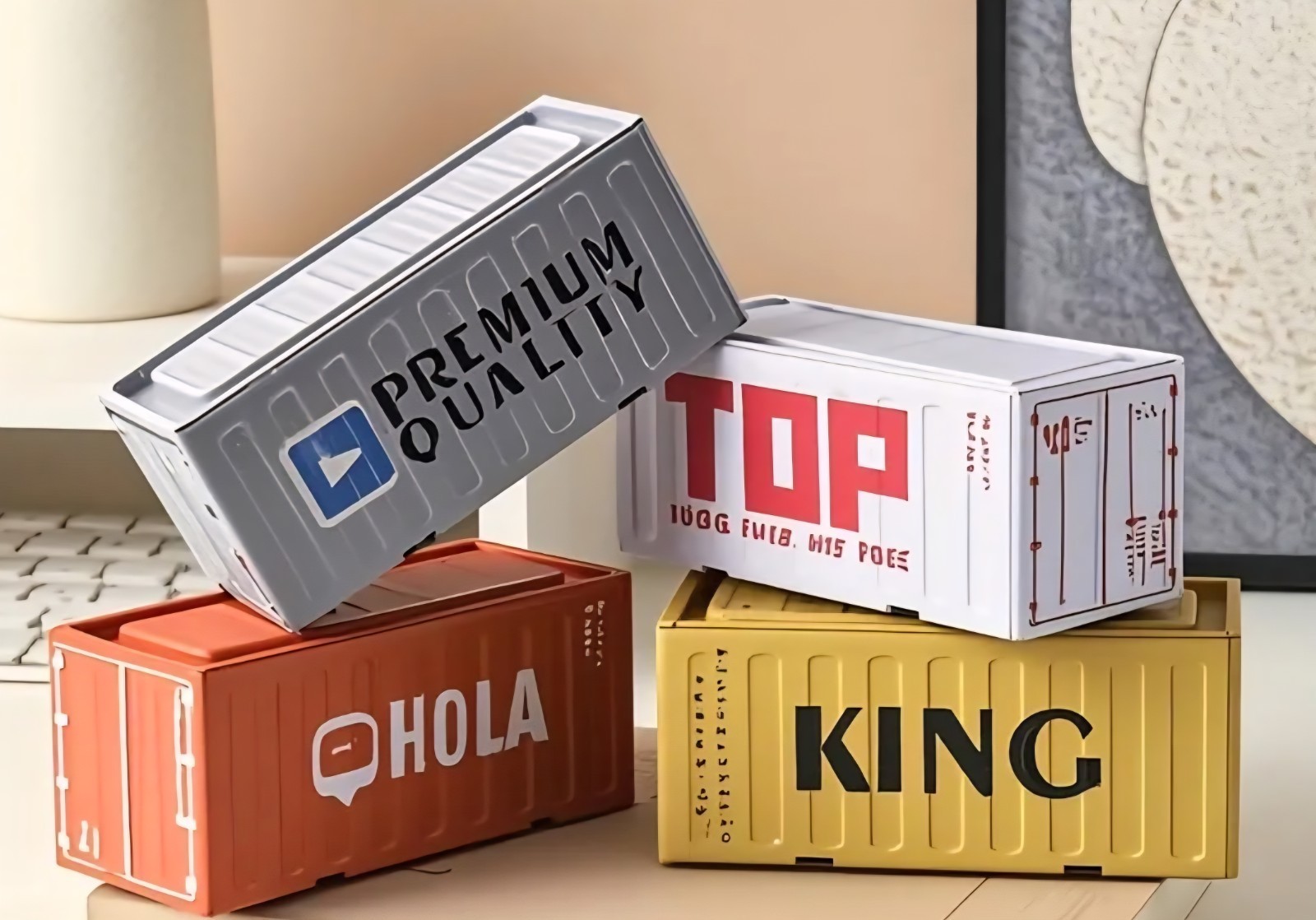 Mini Storage Box Metal Container w/Lid – Desktop Organizer – Storage Bin – New