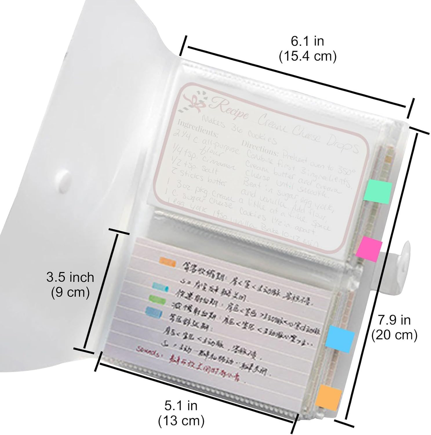 3X5 Index Card Organizer, Index Cards Clear Plastic Holder