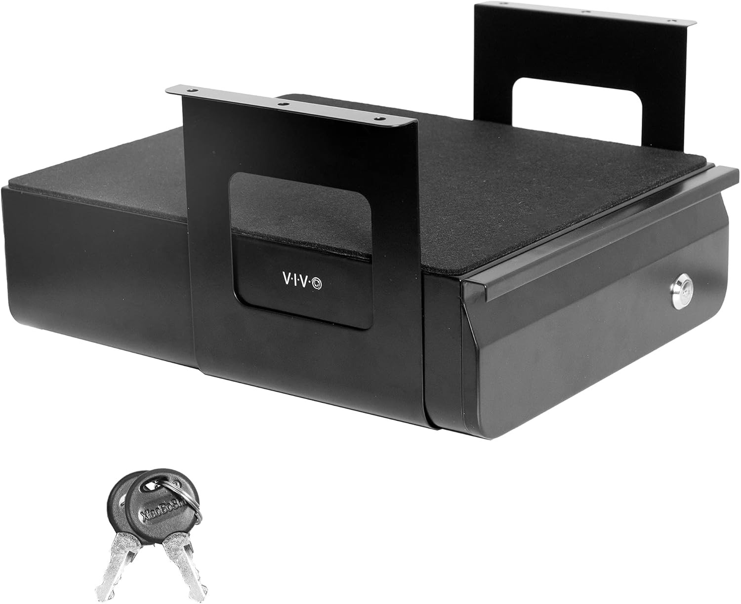 VIVO 13″ Lockable Under Desk Drawer – Secure Steel Storage Organizer, Black