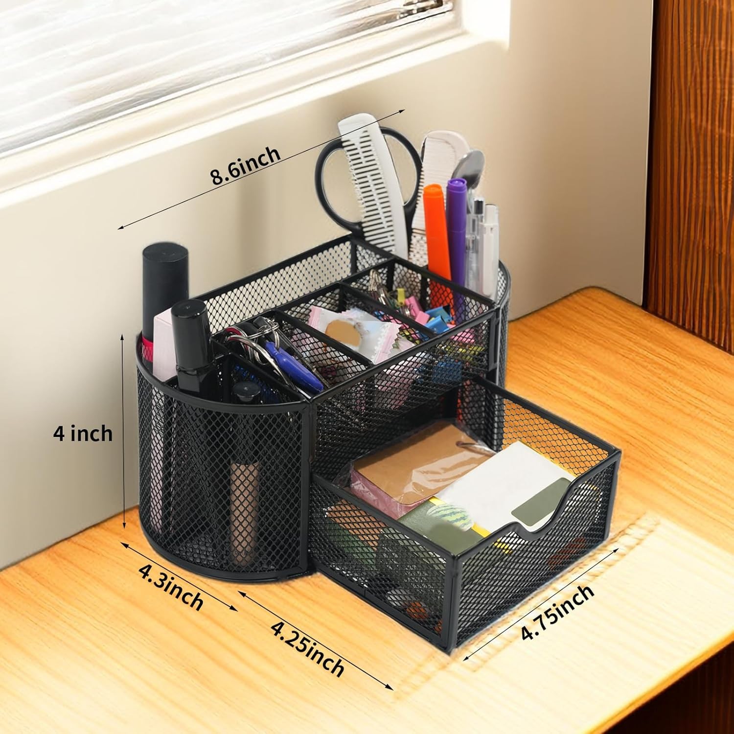 Desk Organizers and Accessories with Pencil Pen Holder Supply 8 Compartments and