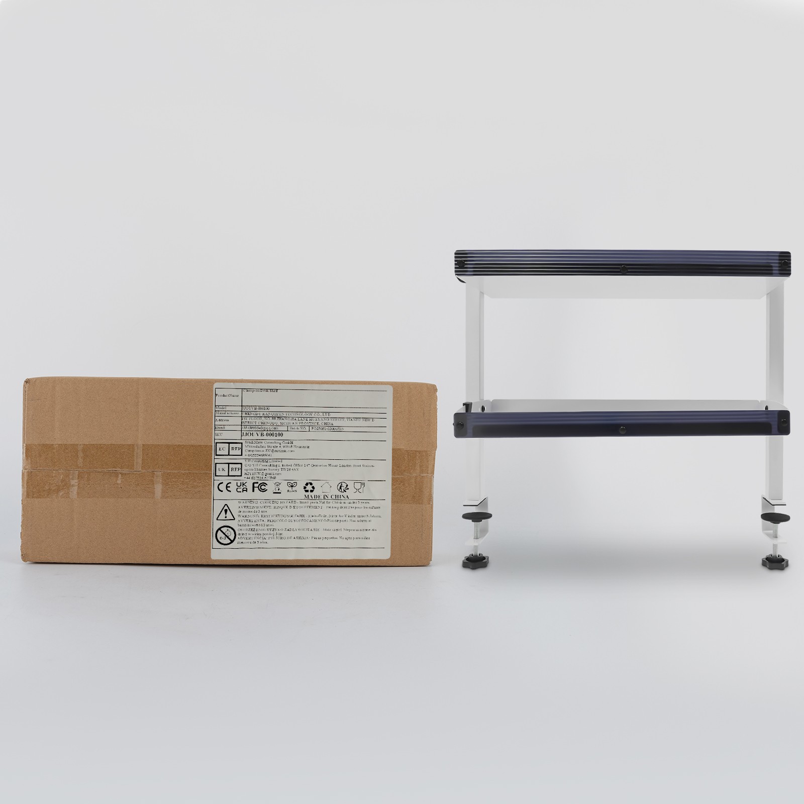 Desk Organizer Shelf, Clamp-on Desk Storage Shelves Desktop or Under-Desk