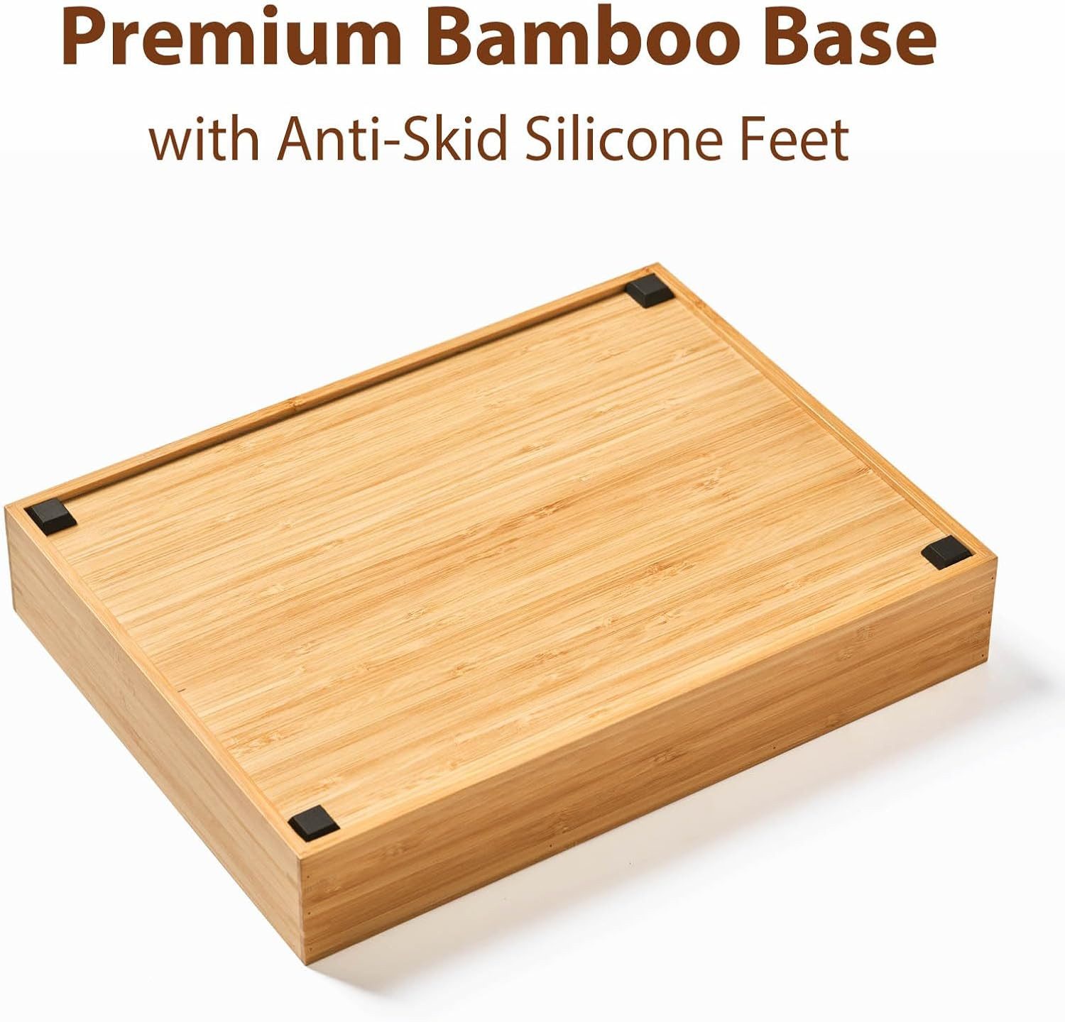 Bamboo Desk Drawer Organizer, Wood Junk Organizer Tray with Adjustable Dividers,
