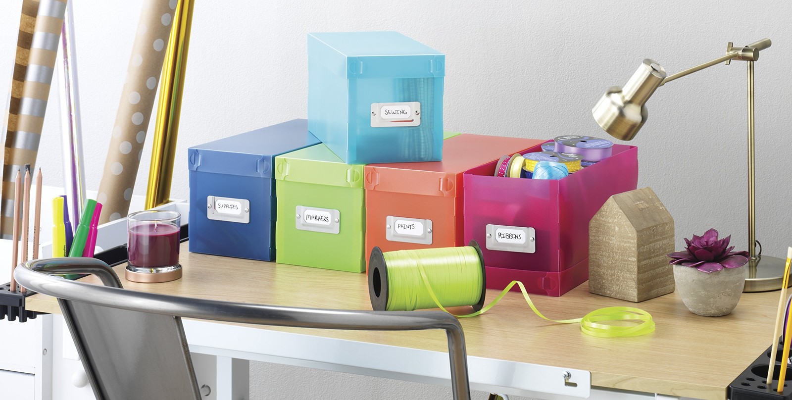 Whitmor 6754-373-5 Plastic CD Boxes Set 12.0 L x 5.25 W x 5.75 H, Multicolor