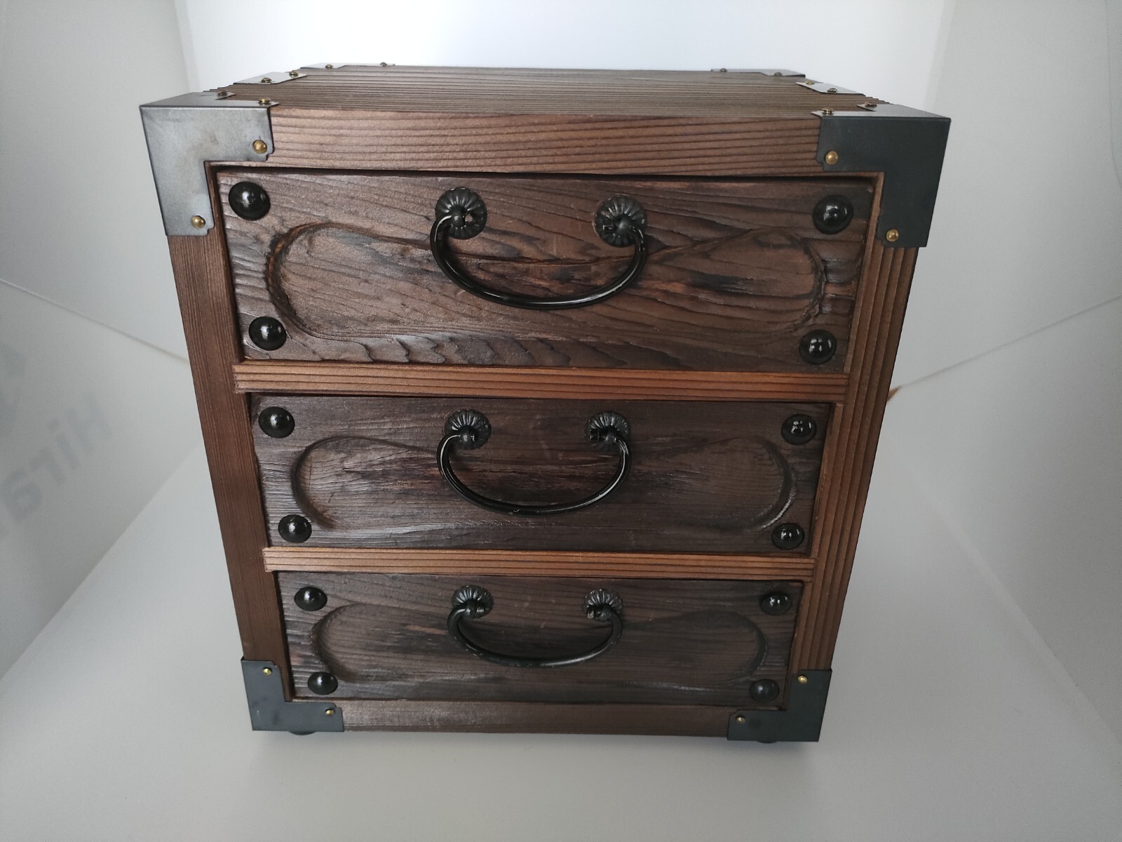 Wood Chest Showa Vintage Limited Japan W19cm x D17cm x H21cm