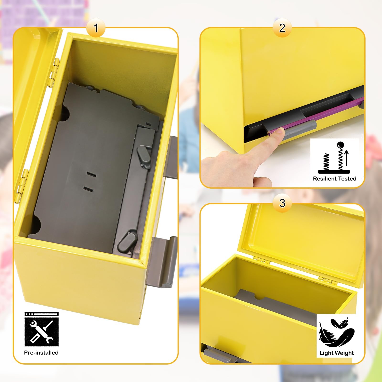 Pencil Dispenser for Classroom Stainless Steel Pencil Holder for Desk, Pencil…