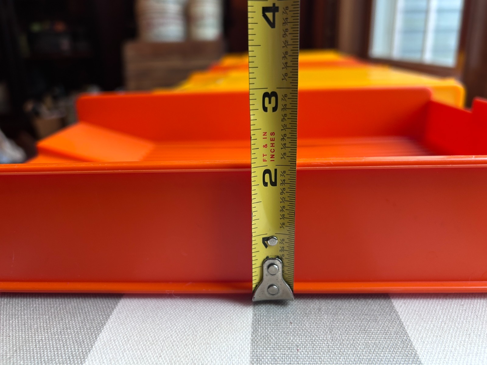 vintage Gustavsberg plastic stacking desk paper trays orange yellow MCM Sweden