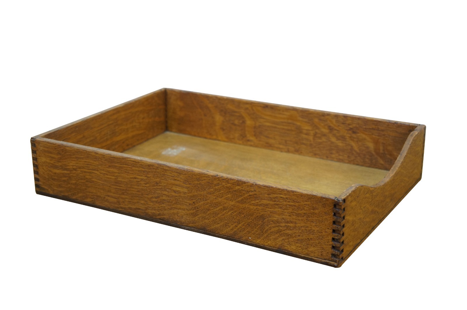 3 Vintage Quartersawn Oak Dovetailed File Tray Desk Organizers
