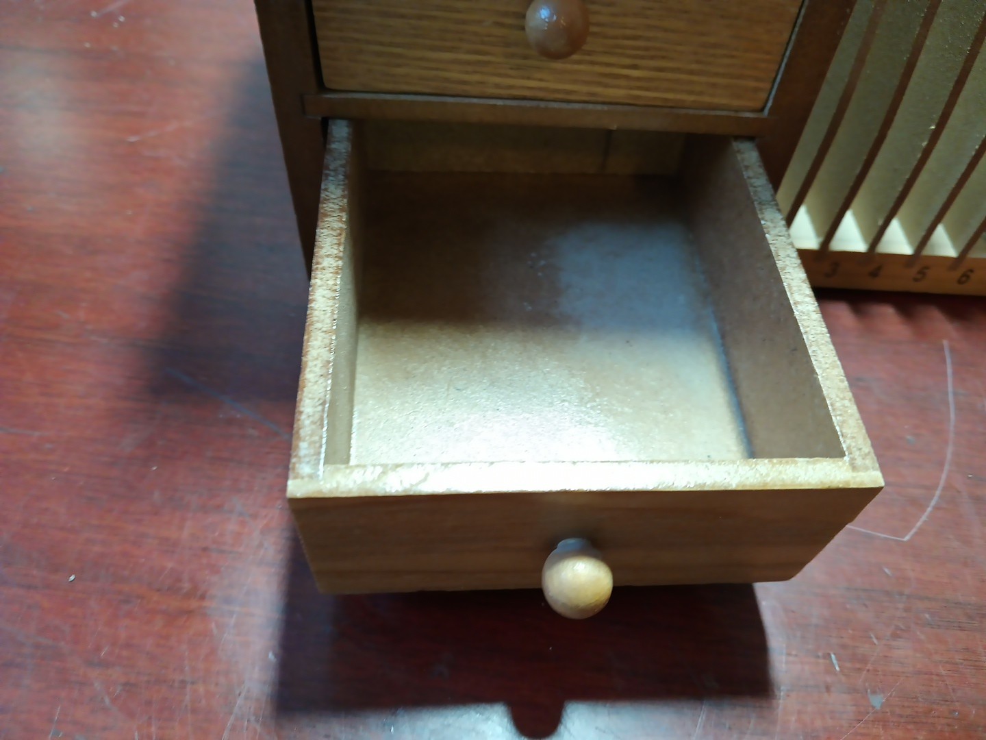 Vintage Wooden Desktop 31 Day 32 Slots Bills Mail Organizer