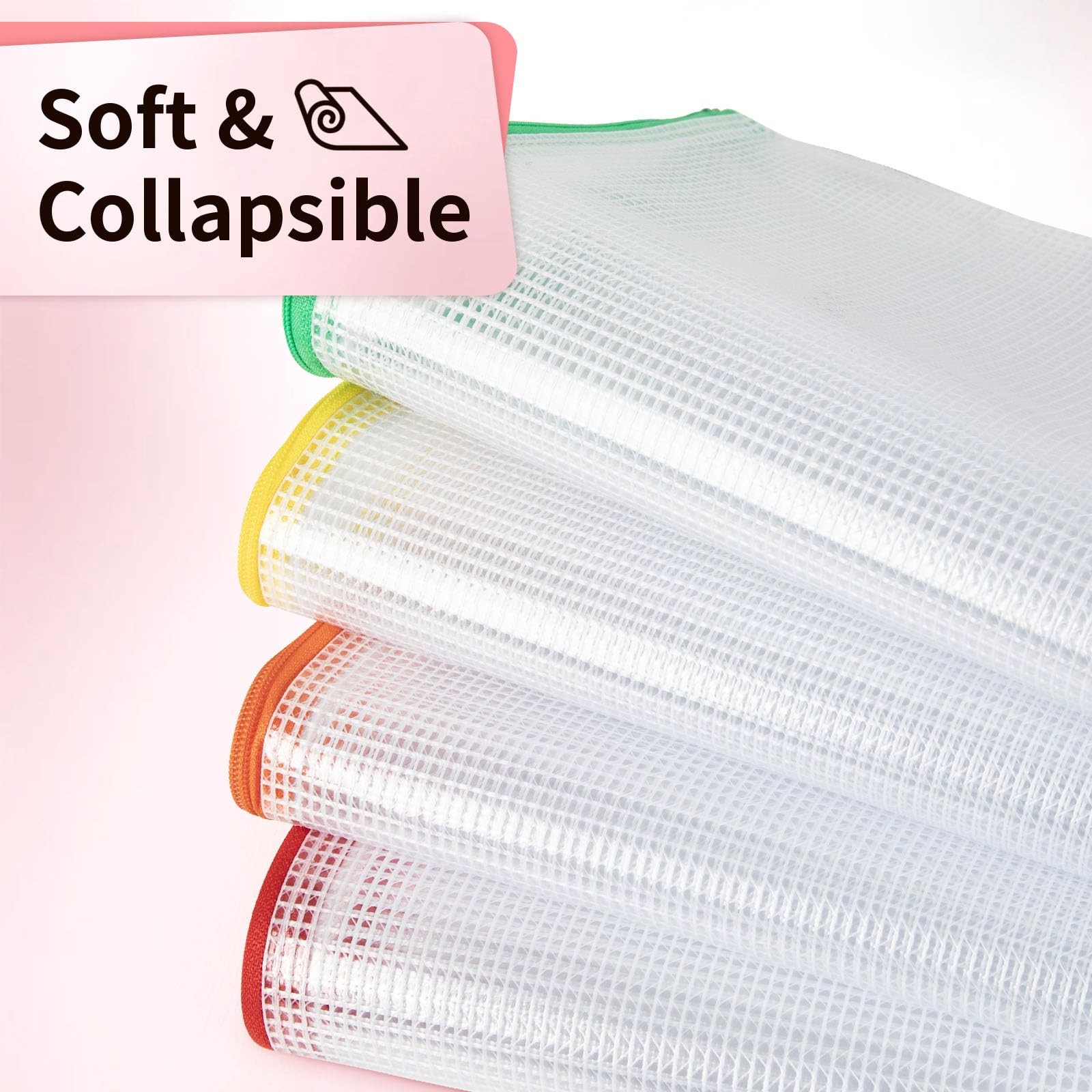 Extra Large Waterproof Zipper Pouches – 12 Pack, 16.9×12.4 in, 12 Colors