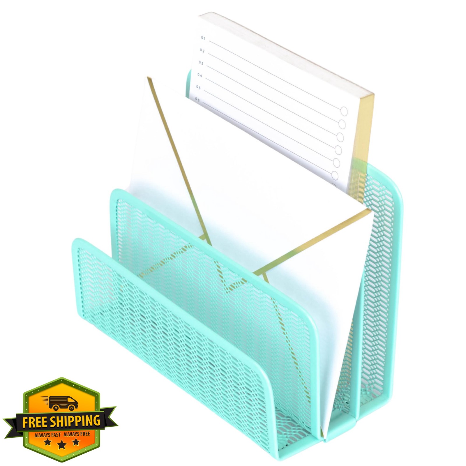 BLU MONACO Aqua Metal Mesh Letter Sorter