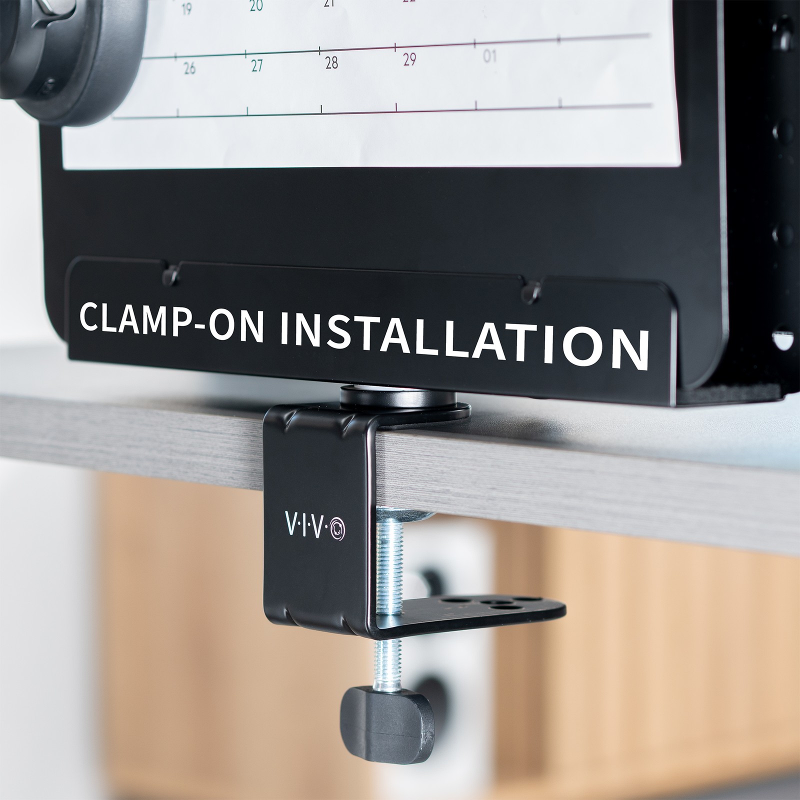VIVO Steel Clamp-on Rotating Pegboard with Laptop Holder, Magnetic Organizer