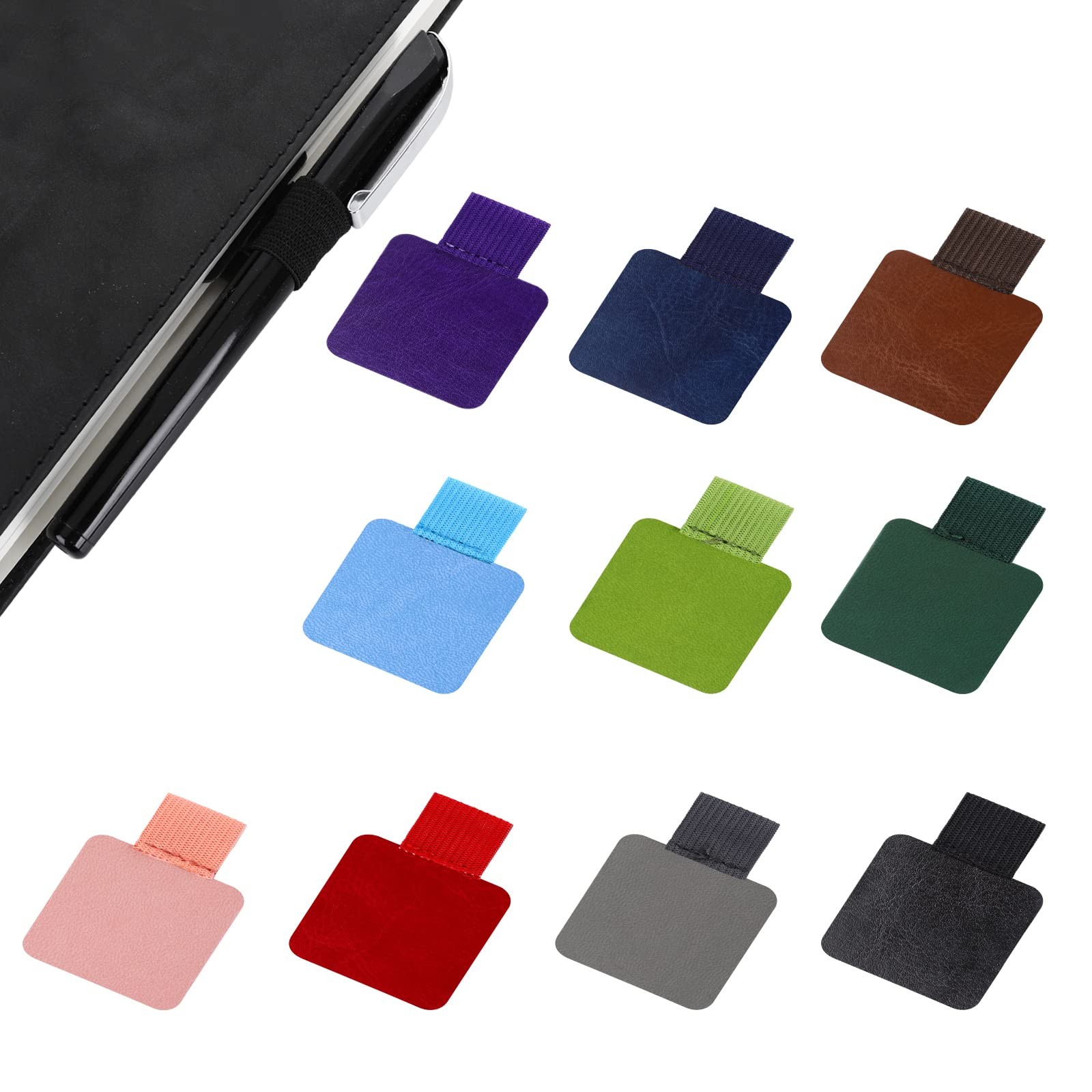 Pen Loop Holder, 10 Pack Self-Adhesive Pen Holder Pencil Elastic Loop Mixed C…