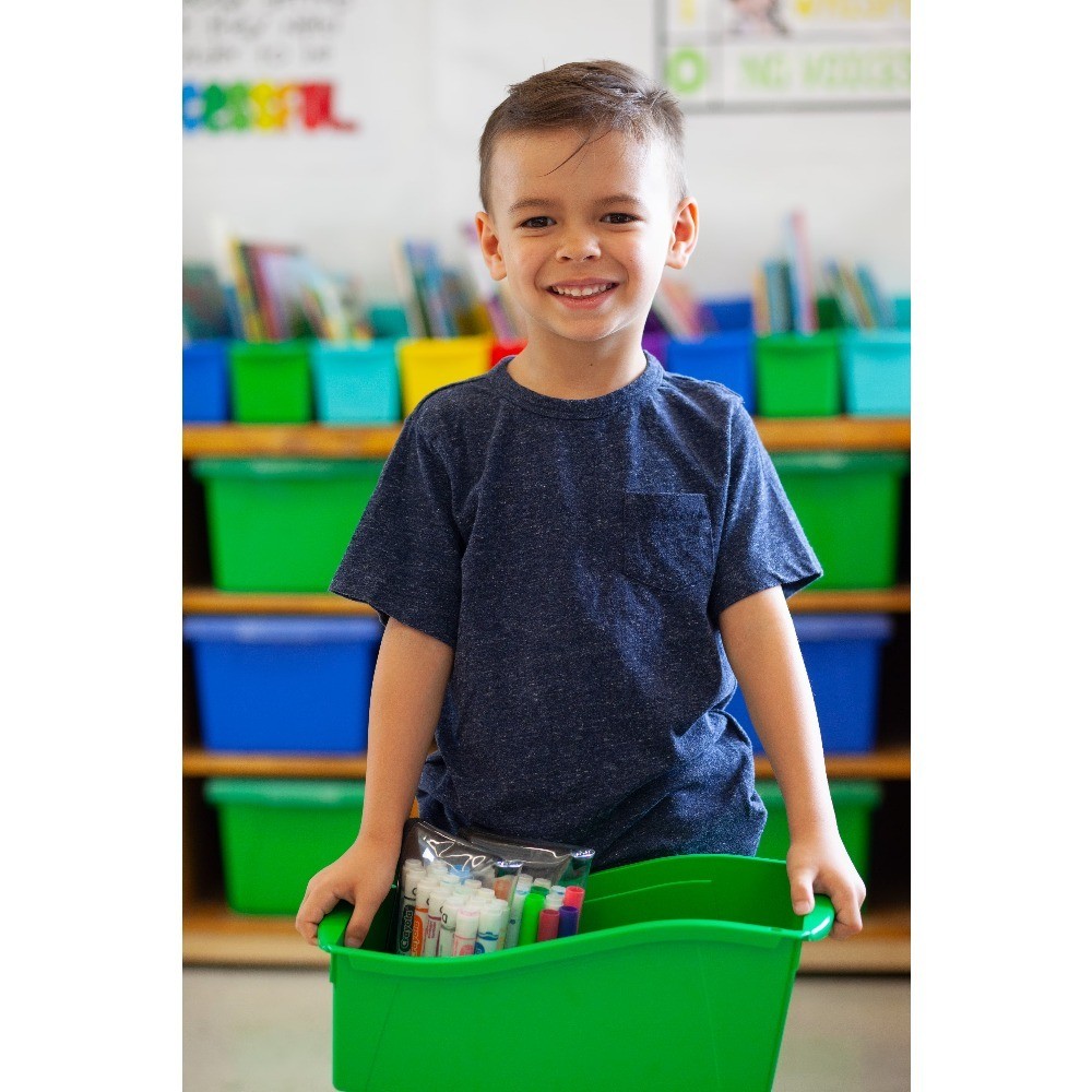 Plastic Storage Bins for Books Magazines Red Set of 6