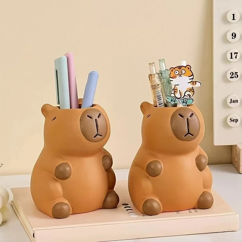 1 pc Cute Capybara Pen Holder Desk Organizer Storage Cup