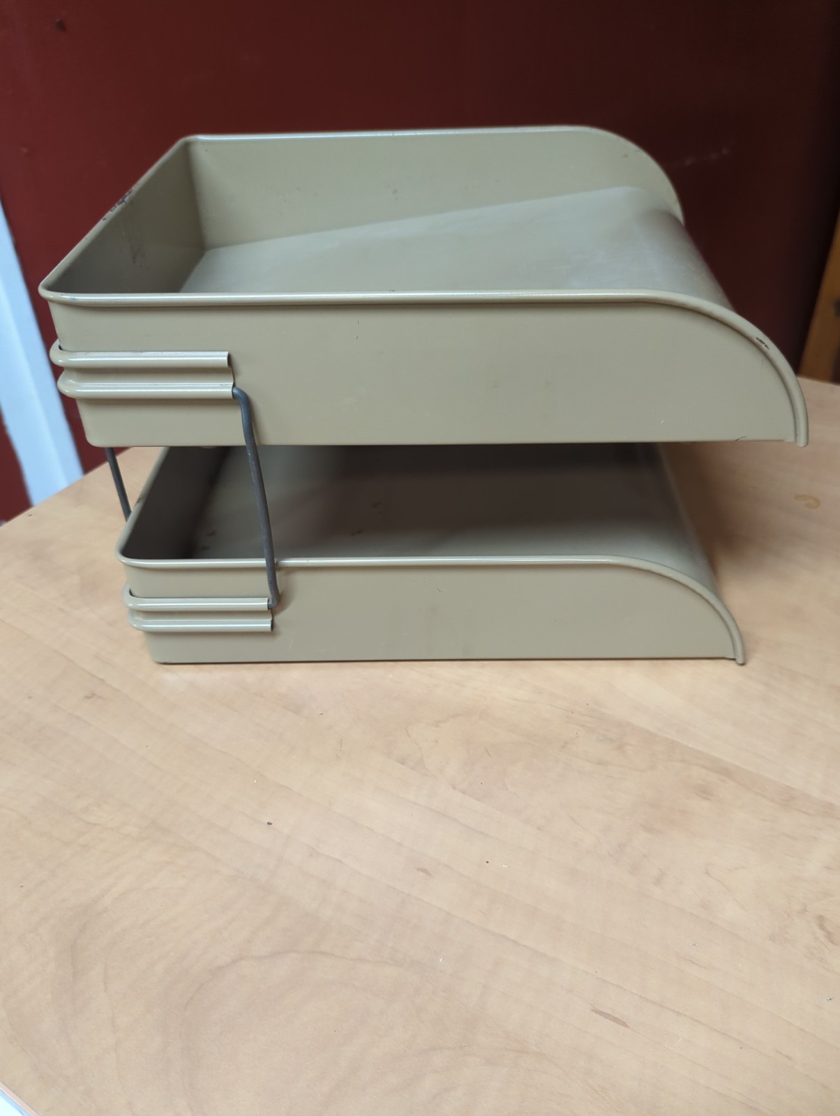 VTG Mid Century Modern Globe Wernicke GW Systems Steel Paper Tray Desk Organizer