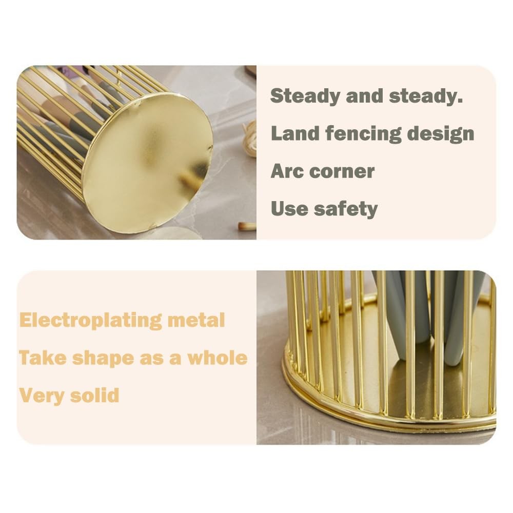 2Pcs Post sticky Note Holder + Pens Holders,Desk organizer sets,Gold Metal su…