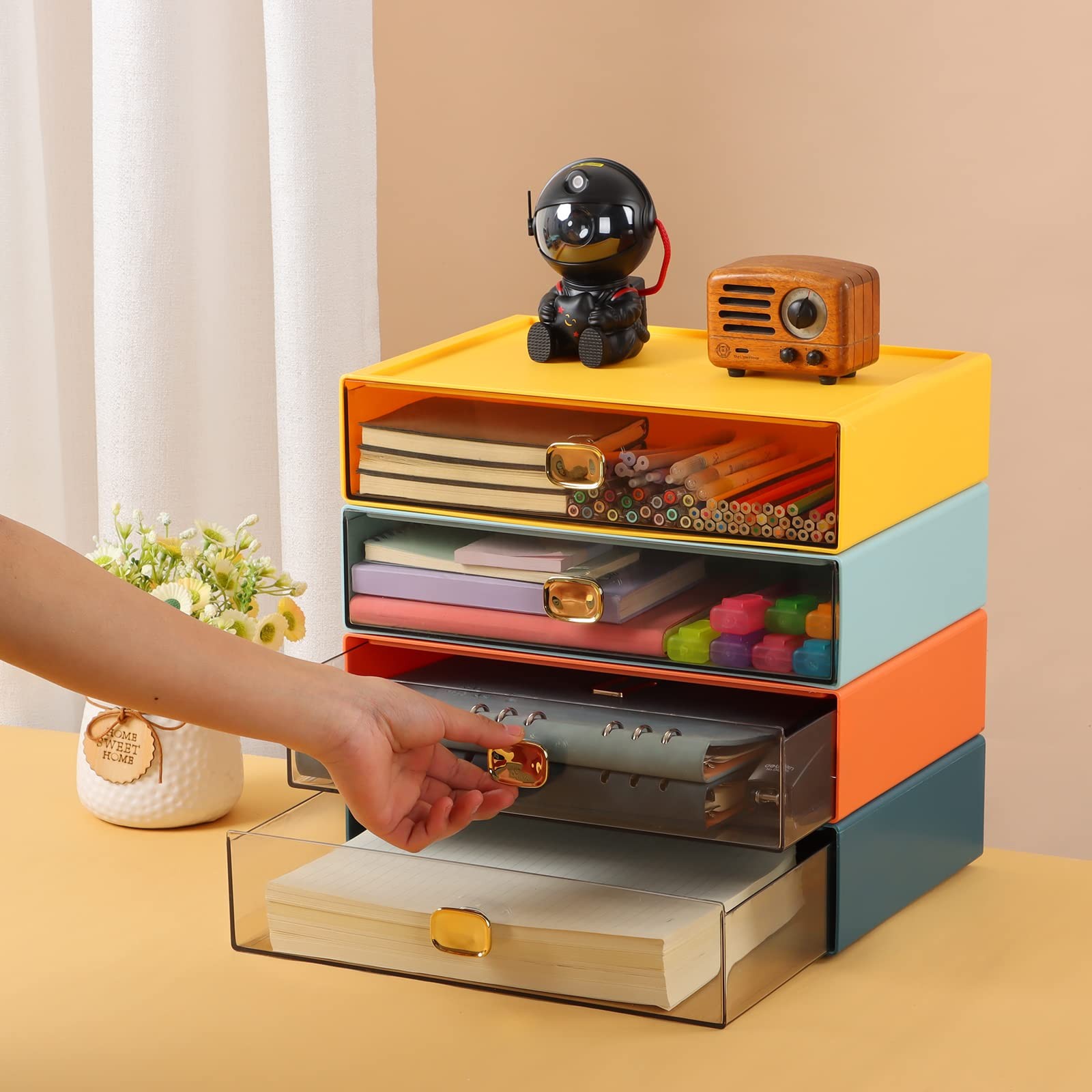 Osteed Spacious Desktop Storage 1 Large Storage Drawer Stackable Office Desk