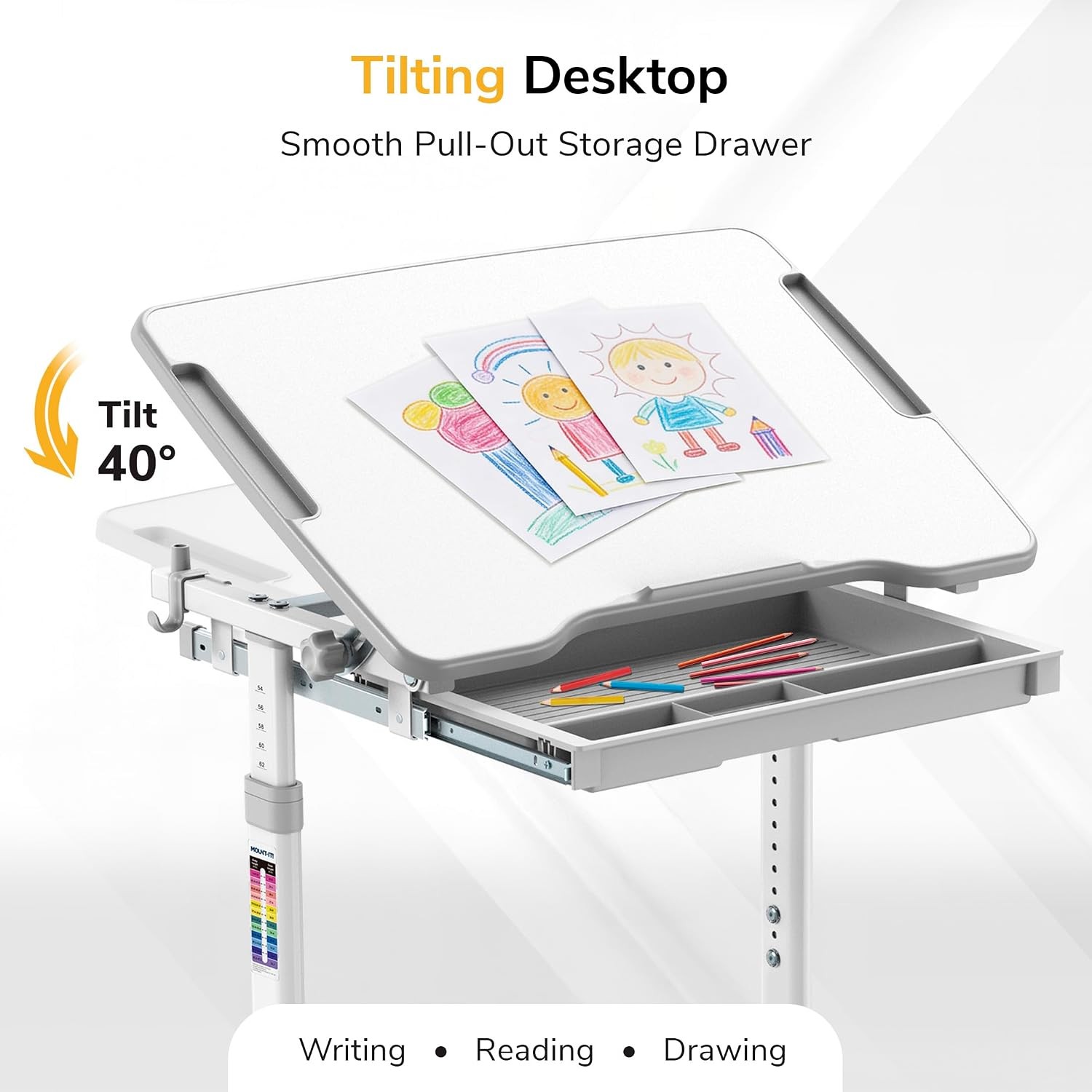 Mount-It Kids Desk & Chair Set Height Adjustable up to 30″ Ergonomic School
