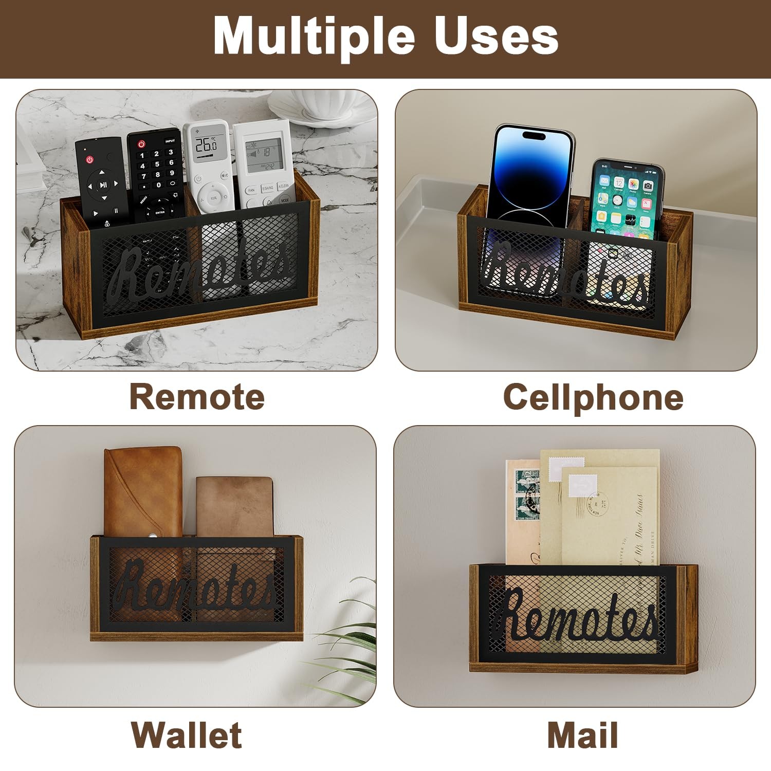 Remote Control Holder Wall Mount, TV Remote Holder for Wall, Remote Caddy for…
