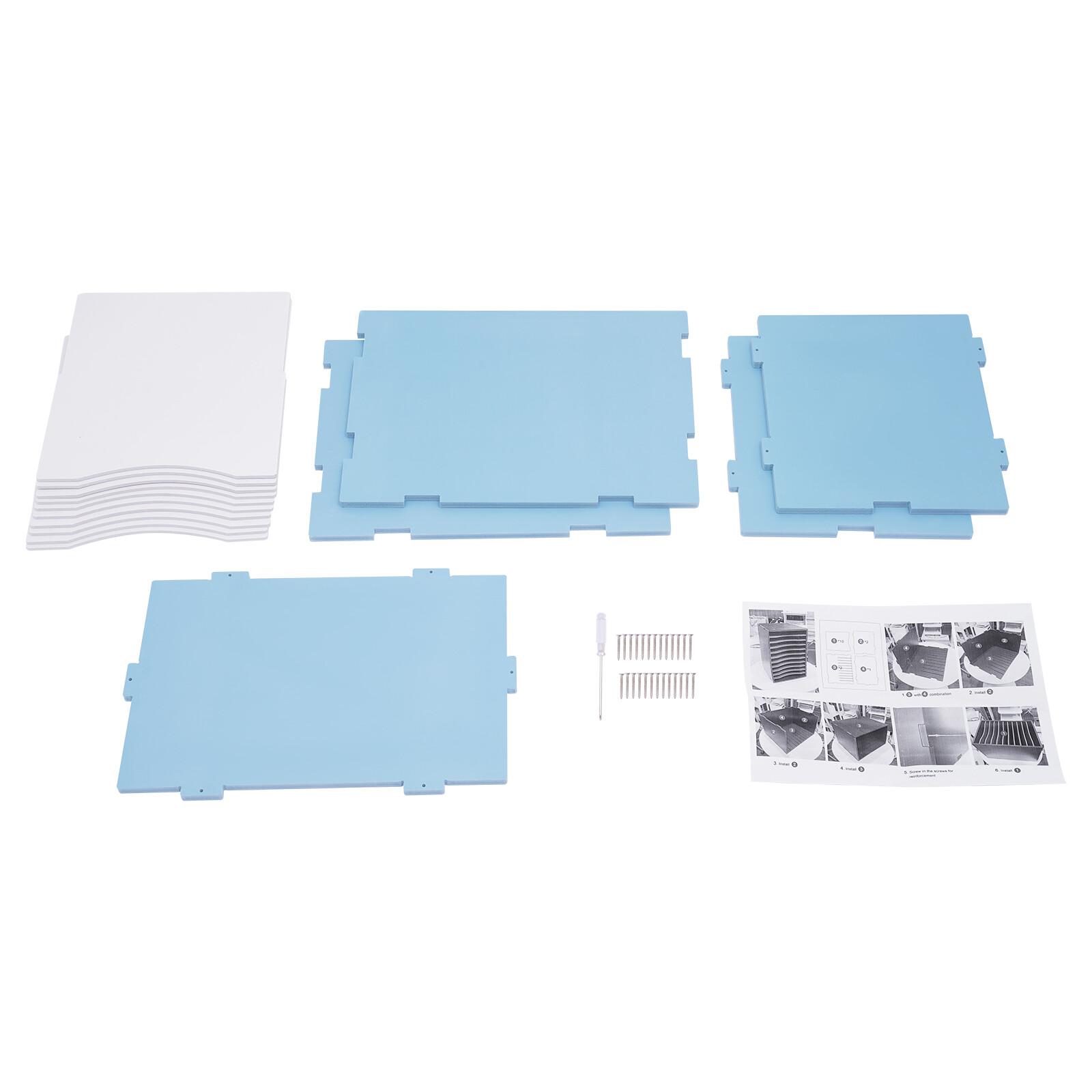 Vertical Desktop Sorter 11 Compartment Blue Letter-size Shelves