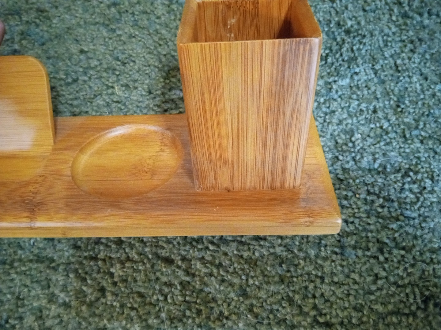 Wooden Handmade Desktop Organizer Cards Pencils Change Holder Unique USA Nice