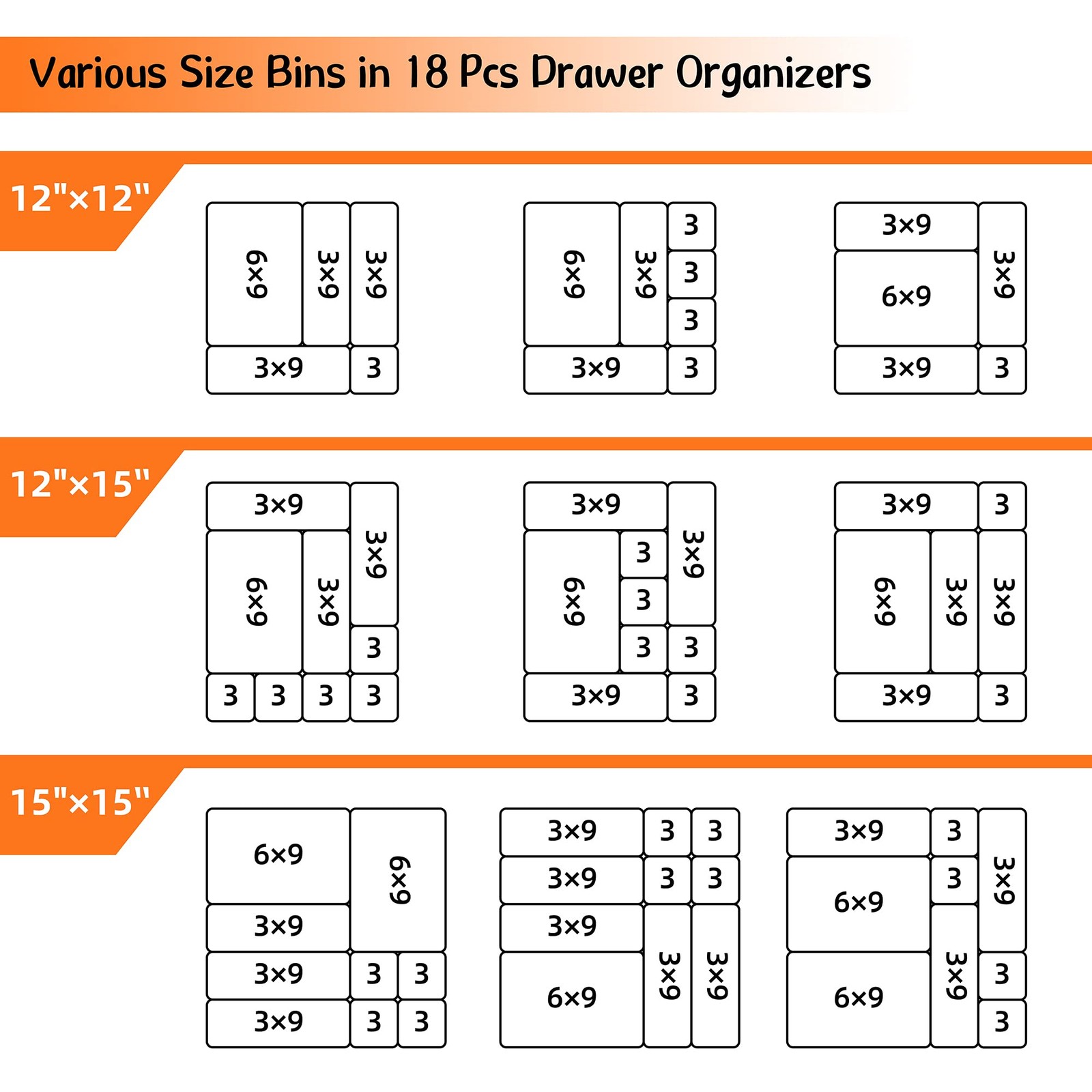 18 Pcs White Drawer Organizers Trays Set Drawer Dividers for Kitchen Office B…
