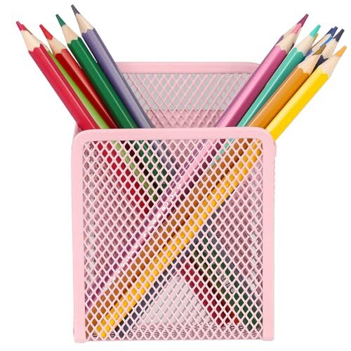 zeyce Magnetic Pencil Holder – Extra Strong Magnets 1 Basket 1 Pack Blush,Mesh