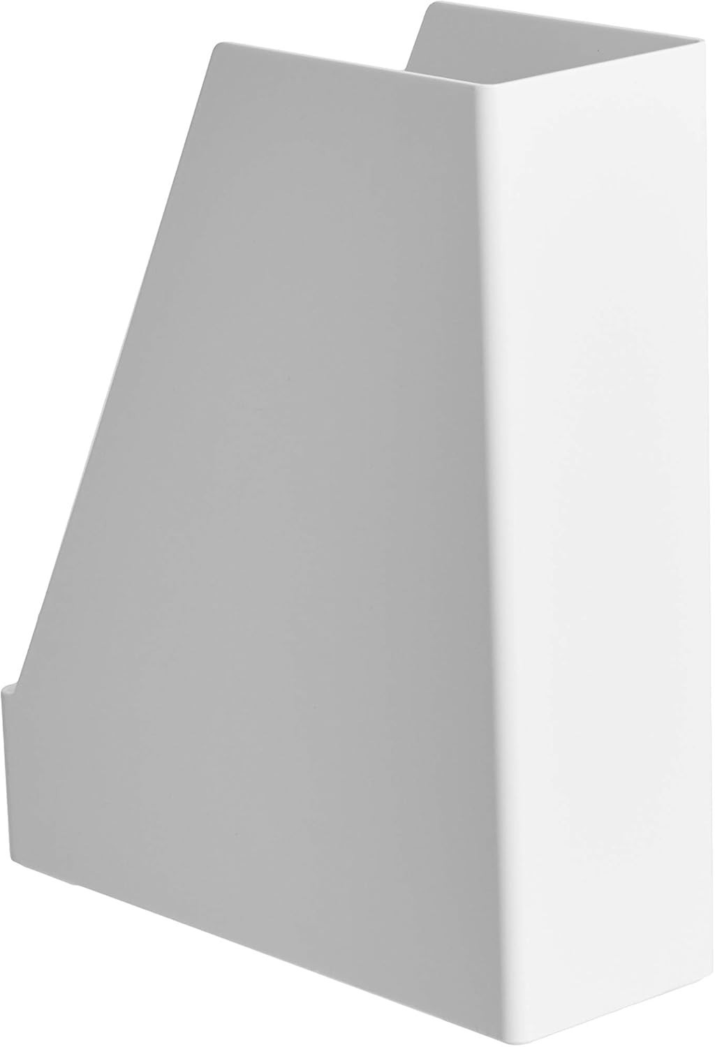Plastic Desk Organizer Set, Rectangular Magazine Rack, White, 2-Pack, Office Sto
