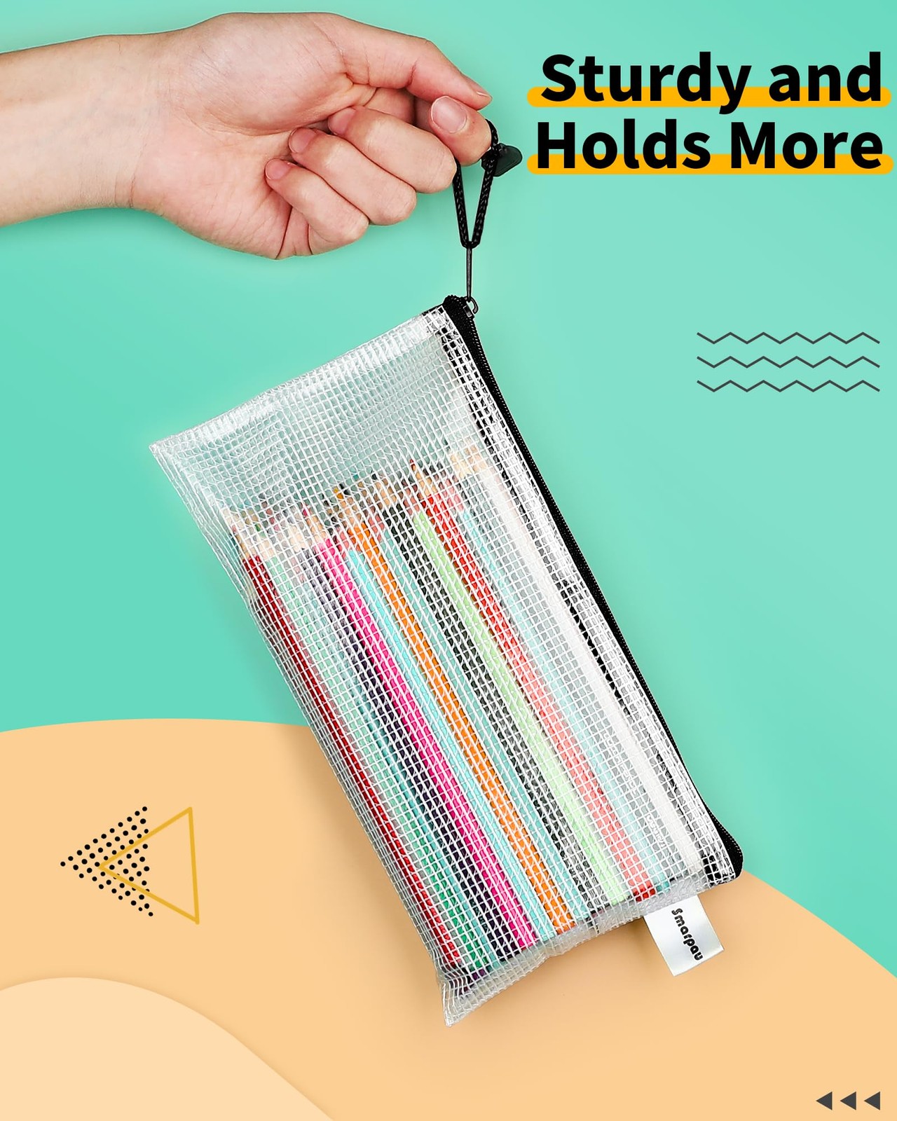 Pencil Pouch 24PCS, 9.3″ x 4.7″ Mesh Zipper Pouches for Organizing, Bill Size…