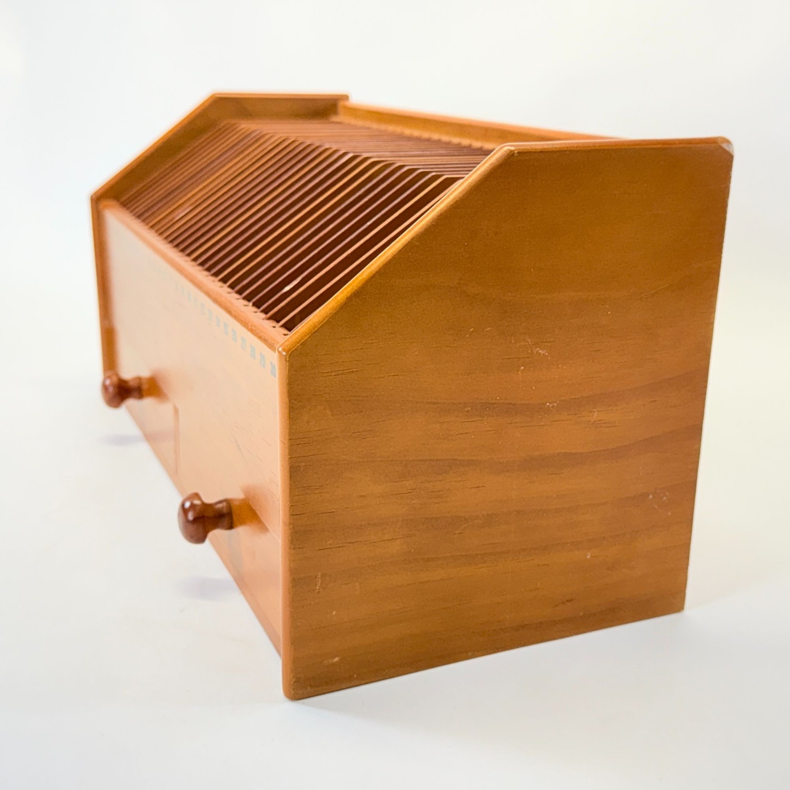 Vintage Wooden Bill Organizer 31 Slots Desk Mail Sorter Drawer