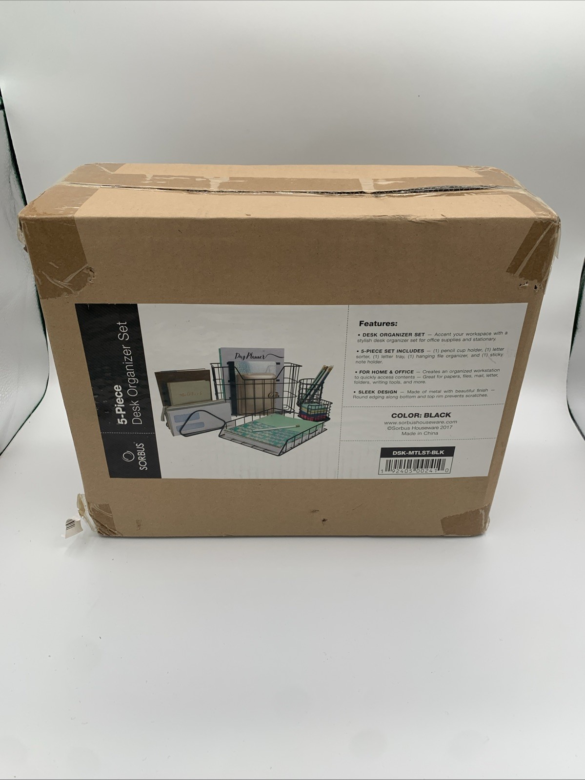 Sorbus 5 in 1 Desk Workspace Organizer Set for Home or Office (Wire Metal Black)