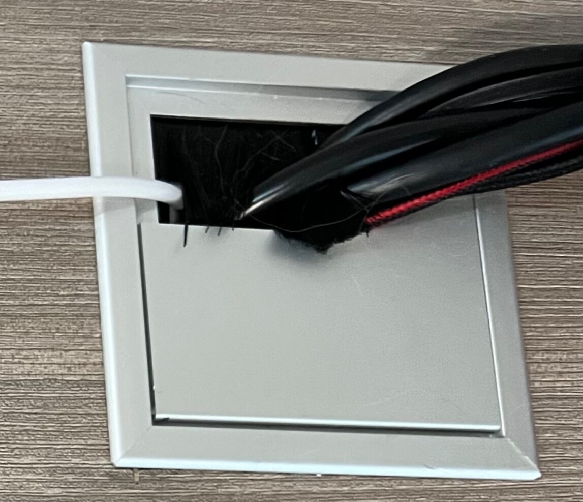 Brand New Brushed Stainless Steel Desk Cover for wires