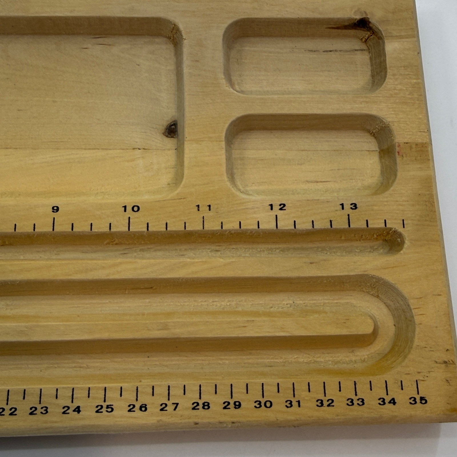 Pine Beading Jewelry Sorting & Measuring Tray w/ Seed Bead Compartments & Ruler
